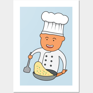 chef cooking and flipping fried rice Posters and Art